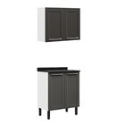 Cozinha Compacta Em Aço 2 Peças 4 Portas Florença Itatiaia Gr