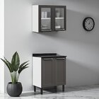 Cozinha Compacta Em Aço 2 Peças 4 Portas Florença Itatiaia Gr