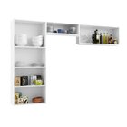 Cozinha Compacta Em Aço 3 Peças 6 Portas 1 Nicho Topázio Glas