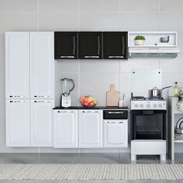 Cozinha Compacta Em Aço 4 Peças 10 Portas 1 Gaveta Amanda Ita