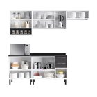 Cozinha Compacta Em Aço 4 Peças 11 Portas 2 Gavetas Paneleiro