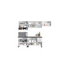 Cozinha Compacta Em Aço 4 Peças 12 Portas 2 Gavetas Paneleiro