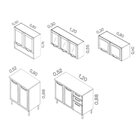Cozinha Compacta Em Aço 4 Peças 12 Portas 2 Gavetas Paneleiro