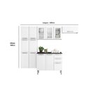 Cozinha Compacta Em Aço 4 Peças 13 Portas 2 Gavetas Paneleiro