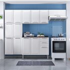 Cozinha Compacta Em Aço 4 Peças 13 Portas 2 Gavetas Paneleiro