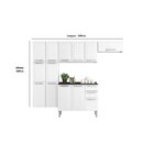 Cozinha Compacta Em Aço 4 Peças 13 Portas 2 Gavetas Paneleiro