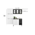 Cozinha Compacta Em Aço 4 Peças 13 Portas 2 Gavetas Paneleiro