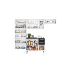 Cozinha Compacta Em Aço 4 Peças 13 Portas 2 Gavetas Paneleiro