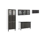 Cozinha Compacta Em Aço 4 Peças 14 Portas 2 Gavetas Paneleiro