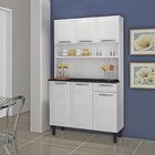 Cozinha Compacta Em Aço Com Tampo 6 Portas 1 Gaveta 105cm Ros