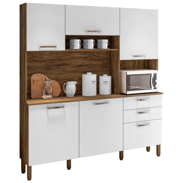 Cozinha Compacta Ferrara 6 Portas Savana/white