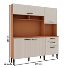 Cozinha Compacta Fiore 4 Portas 3 Gavetas 100% Mdf Freijó/off