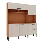 Cozinha Compacta Fiore 4 Portas 3 Gavetas 100% Mdf Freijó/off