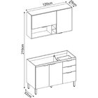 Cozinha Compacta Firenze 02 Peças 05 Portas 02 Gavetas  Avena