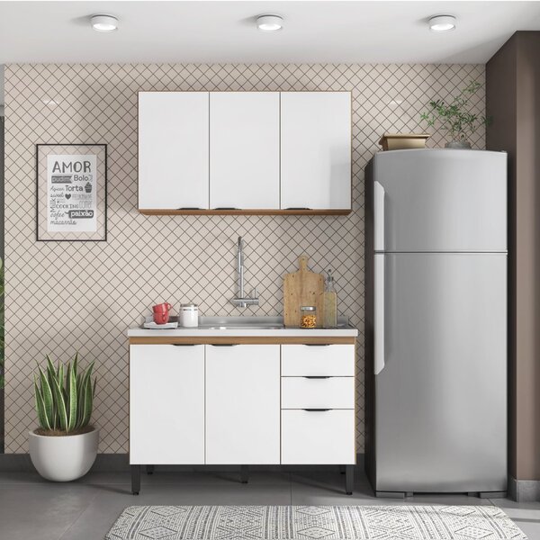 Cozinha Compacta Firenze 02 Peças 06 Portas 02 Gavetas  Amend