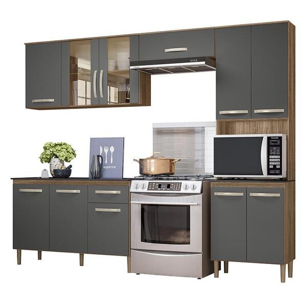 Cozinha Compacta Fit 11 Portas Com Balcão 120cm - Nicioli