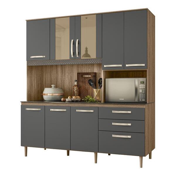 Cozinha Compacta Fit 180 Com 8 Portas E 3 Gavetas - Nicioli