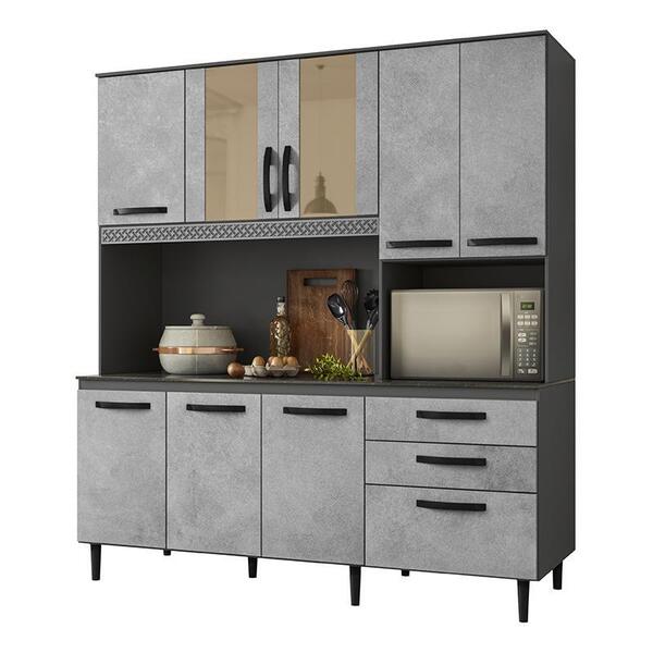 Cozinha Compacta Fit 180 Com 8 Portas E 3 Gavetas - Nicioli