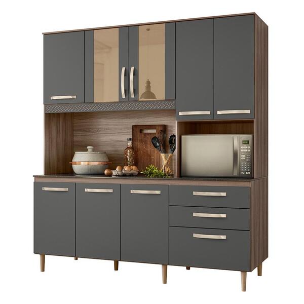 Cozinha Compacta Fit 180 Com 8 Portas E 3 Gavetas - Nicioli