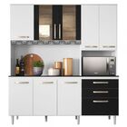 Cozinha Compacta Fit 8 Portas 3 Gavetas Branco/preto - Nicioli