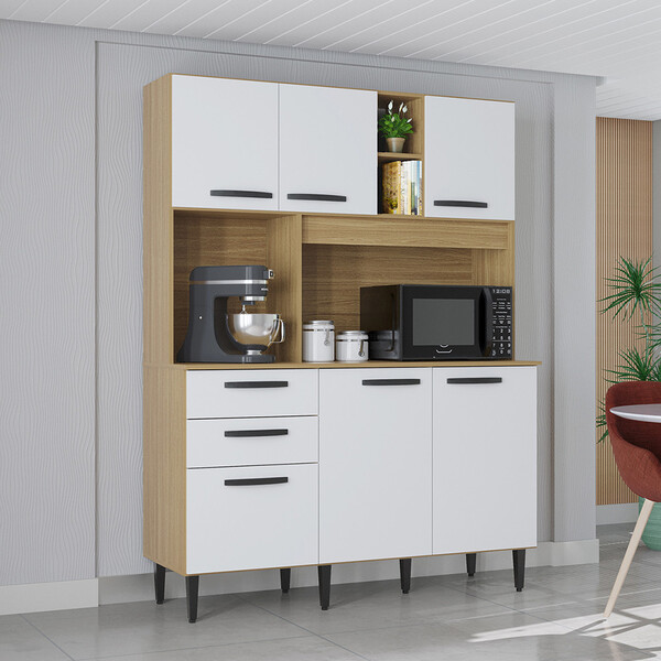 台湾　まとめ　合計2160 Cozinha Compacta Flavia 6 Portas 1 Gaveta Poquema | Leroy Merlin