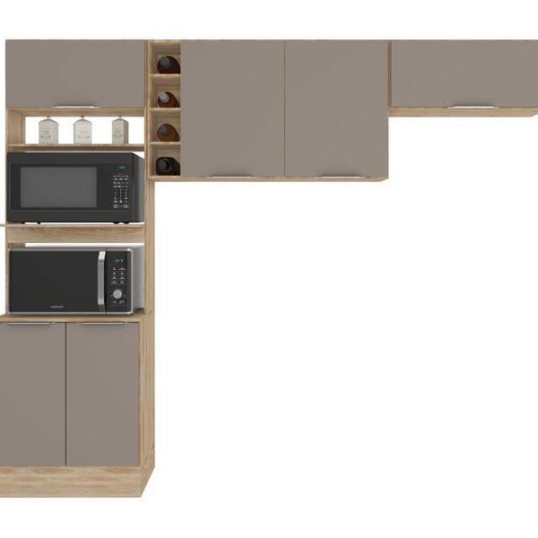 Cozinha Compacta Flex Grifo Carvalho Oak/fume - Fdecor