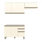 Cozinha Compacta Genius 7 Portas 2 Gavetas 100% Mdf Off White