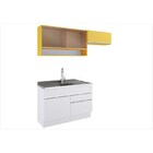 Cozinha Compacta Glamy Carol Branco E Amarelo - Madesa