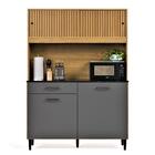 Cozinha Compacta Grazi 120 Cm 4 Portas 1 Gaveta Branco/preto