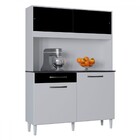Cozinha Compacta Grazi 120 Cm 4 Portas 1 Gaveta Branco/preto