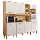 Cozinha Compacta Hortelã 8 Portas 2 Gavetas Freijó/off White