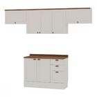 Cozinha Compacta Iluminata 7 Portas 3 Gavetas 100% Mdf Branco