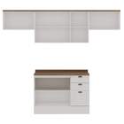Cozinha Compacta Iluminata 7 Portas 3 Gavetas 100% Mdf Branco
