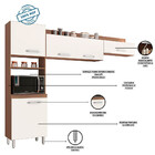 Cozinha Compacta Isa 3 Peças 5 Portas Poliman Móveis