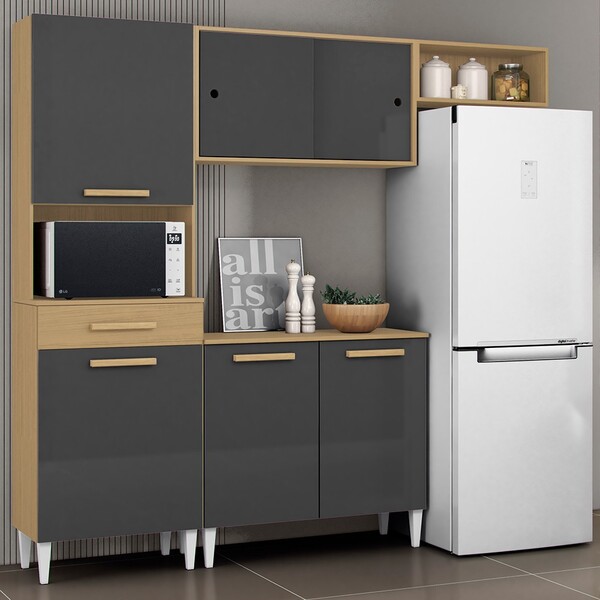 Cozinha Compacta Isabelle 6 Portas 1 Gaveta Atacama/grafite -