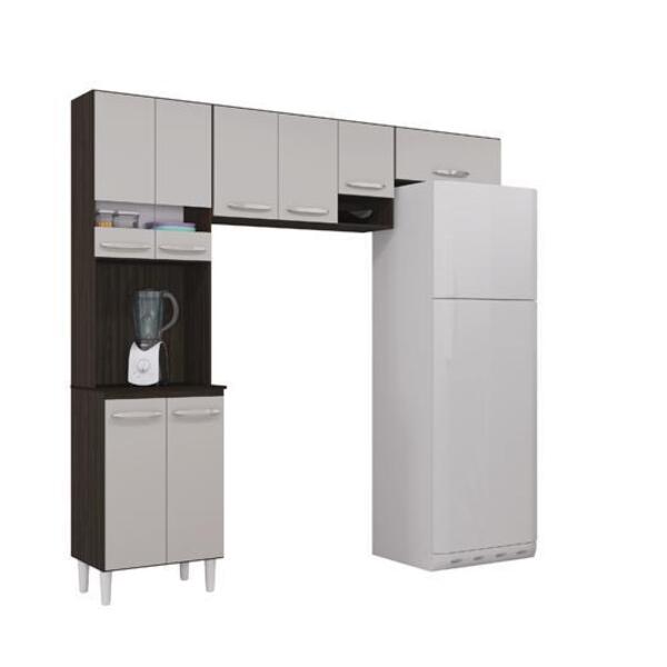 Cozinha Compacta Isadora 8 Portas Chocolate / Off White - Poq