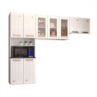 Cozinha Compacta Itajúba Suspensa 9 Portas Com Vidro Branco -