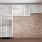 Cozinha Compacta Itajúba Suspensa 9 Portas Com Vidro Branco -