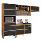 Cozinha Compacta Jade 8 Portas 3 Gavetas Carvalho/grafite - C