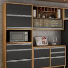 Cozinha Compacta Jade 8 Portas 3 Gavetas Carvalho/grafite - C