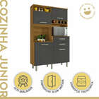 Cozinha Compacta Jr 4 Portas E 2 Gavetas 120 Cm Amadeirado Fr