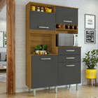 Cozinha Compacta Jr 4 Portas E 2 Gavetas 120 Cm Amadeirado Fr
