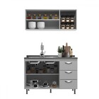 Cozinha Compacta Kiara 5 Portas 3 Gavetas Branco - Pnr Móveis