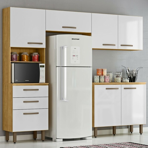 Cozinha Compacta Lana 6 Portas 3 Gavetas Marrocos/branco - Mx