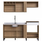 Cozinha Compacta Laura 5 Portas 1 Gaveta Mel/branco - Delmarco