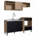 Cozinha Compacta Laura 5 Portas 1 Gaveta Mel/preto - Delmarco