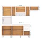 Cozinha Compacta Lavínia 3 Peças Com Balcão E Tampo Mdp - Poq