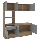 Cozinha Compacta Lavínia 6 Portas 1 Gaveta Castanho/cinza - P