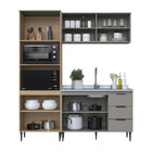 Cozinha Compacta Lavínia 7 Portas 3 Gavetas Ripado Imperial/f