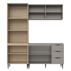 Cozinha Compacta Lavínia 7 Portas 3 Gavetas Ripado Imperial/f